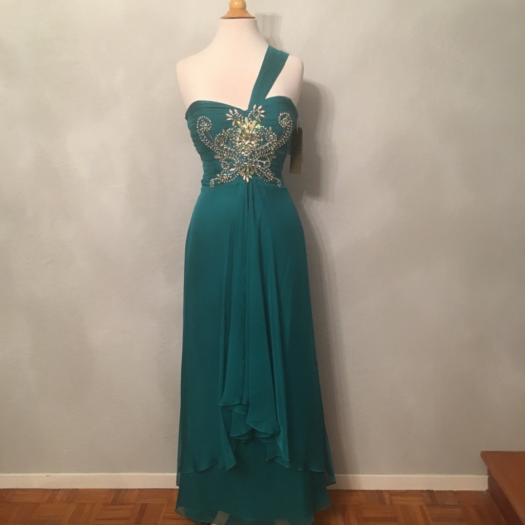 Aspeed, Elegant Evening Gown, Teal, Size M